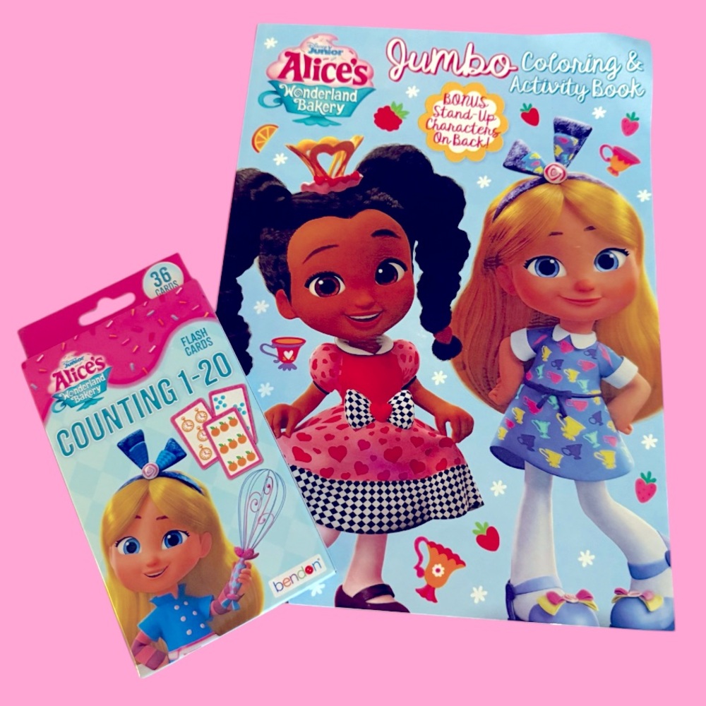 Alice's Wonderland Bakery Jumbo Coloring & Activity Book with Flash Cards